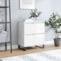 vidaXL Aparador de madera contrachapada blanco brillante 60x35x70 cm vidaXL Aparador de madera contrachapada blanco brillante 60x35x70 cm