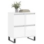 vidaXL Aparador de madera contrachapada blanco brillante 60x35x70 cm vidaXL Aparador de madera contrachapada blanco brillante 60x35x70 cm