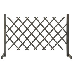 vidaXL Valla de jardín enrejada madera maciza de abeto gris 120x90 cm