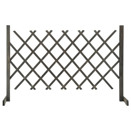vidaXL Valla de jardín enrejada madera maciza de abeto gris 120x90 cm