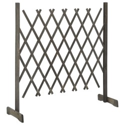 vidaXL Valla de jardín enrejada madera maciza de abeto gris 120x90 cm