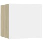 vidaXL Mueble de salón pared 2 uds blanco y roble Sonoma 30,5x30x30 cm