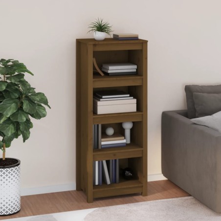 vidaXL Estantería madera maciza de pino marrón miel 50 x 35 x 125,5 cm
