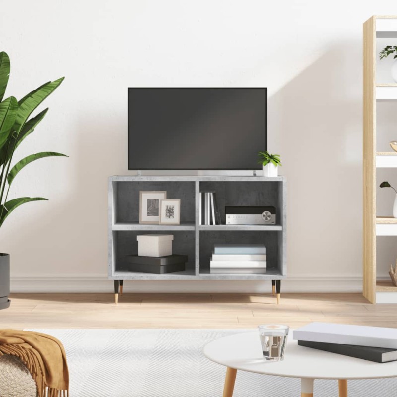 vidaXL Mueble de TV madera de ingeniería gris hormigón 69,5x30x50 cm vidaXL Mueble de TV madera de ingeniería gris hormigón 69,5x30x50 cm