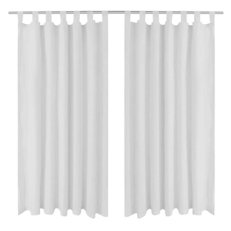 vidaXL Cortinas de micro-raso con bucles 2 unidades blanco 140x245 cm vidaXL Cortinas de micro-raso con bucles 2 unidades blanco 140x245 cm
