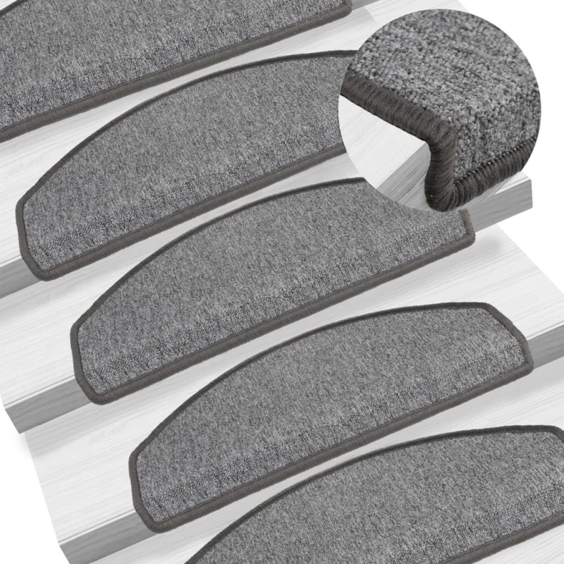 vidaXL Alfombrillas de escalera 15 unidades gris oscuro 65x24x4 cm vidaXL Alfombrillas de escalera 15 unidades gris oscuro 65x24x4 cm