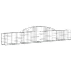 vidaXL Cesta de gaviones forma arco hierro galvanizado 300x30x40/60 cm