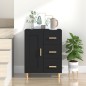 vidaXL Aparador de madera contrachapada negro 69,5x34x90 cm