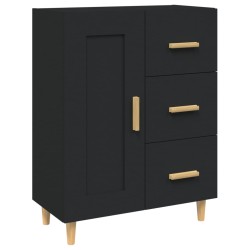 vidaXL Aparador de madera contrachapada negro 69,5x34x90 cm