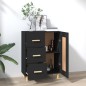 vidaXL Aparador de madera contrachapada negro 69,5x34x90 cm
