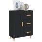 vidaXL Aparador de madera contrachapada negro 69,5x34x90 cm