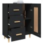 vidaXL Aparador de madera contrachapada negro 69,5x34x90 cm