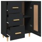 vidaXL Aparador de madera contrachapada negro 69,5x34x90 cm