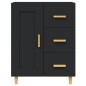 vidaXL Aparador de madera contrachapada negro 69,5x34x90 cm