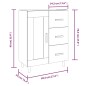 vidaXL Aparador de madera contrachapada negro 69,5x34x90 cm