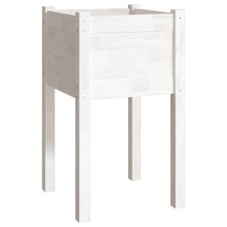 vidaXL Jardinera de madera maciza de pino blanco 40x40x70 cm