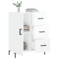 vidaXL Aparador de madera contrachapada blanco brillante 69,5x34x90 cm vidaXL Aparador de madera contrachapada blanco brillante 69,5x34x90 cm