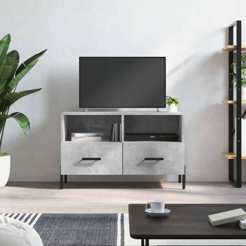 vidaXL Mueble para TV madera contrachapada gris hormigón 80x36x50 cm vidaXL Mueble para TV madera contrachapada gris hormigón 80x36x50 cm