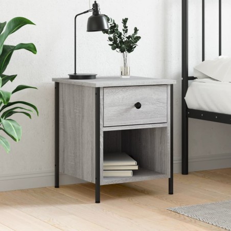 vidaXL Mesita de noche madera de ingeniería gris Sonoma 40x42x50 cm