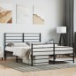 vidaXL Estructura de cama cabecero y pie de cama metal negro 160x200cm