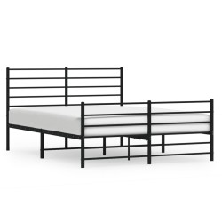 vidaXL Estructura de cama cabecero y pie de cama metal negro 160x200cm