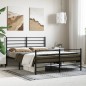 vidaXL Estructura de cama cabecero y pie de cama metal negro 160x200cm