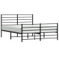 vidaXL Estructura de cama cabecero y pie de cama metal negro 160x200cm
