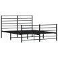 vidaXL Estructura de cama cabecero y pie de cama metal negro 160x200cm