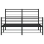 vidaXL Estructura de cama cabecero y pie de cama metal negro 160x200cm