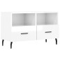 vidaXL Mueble de TV madera contrachapada blanco brillo 80x36x50 cm