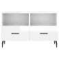 vidaXL Mueble de TV madera contrachapada blanco brillo 80x36x50 cm