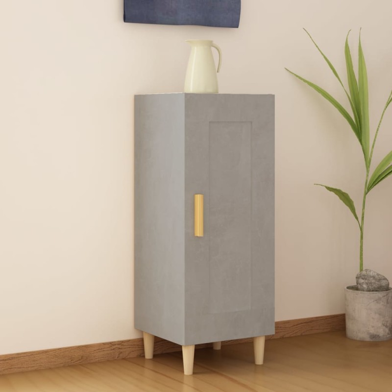vidaXL Aparador de madera contrachapada gris hormigón 34,5x34x90 cm