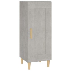 vidaXL Aparador de madera contrachapada gris hormigón 34,5x34x90 cm