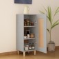 vidaXL Aparador de madera contrachapada gris hormigón 34,5x34x90 cm
