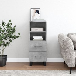 vidaXL Aparador de madera contrachapada gris hormigón 34,5x34x90 cm