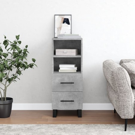 vidaXL Aparador de madera contrachapada gris hormigón 34,5x34x90 cm