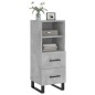 vidaXL Aparador de madera contrachapada gris hormigón 34,5x34x90 cm vidaXL Aparador de madera contrachapada gris hormigón 34,5x34x90 cm