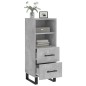 vidaXL Aparador de madera contrachapada gris hormigón 34,5x34x90 cm vidaXL Aparador de madera contrachapada gris hormigón 34,5x34x90 cm