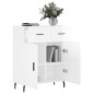 vidaXL Aparador de madera contrachapada blanco brillante 69,5x34x90 cm vidaXL Aparador de madera contrachapada blanco brillante 69,5x34x90 cm