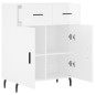 vidaXL Aparador de madera contrachapada blanco brillante 69,5x34x90 cm vidaXL Aparador de madera contrachapada blanco brillante 69,5x34x90 cm