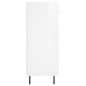 vidaXL Aparador de madera contrachapada blanco brillante 69,5x34x90 cm vidaXL Aparador de madera contrachapada blanco brillante 69,5x34x90 cm