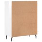 vidaXL Aparador de madera contrachapada blanco brillante 69,5x34x90 cm vidaXL Aparador de madera contrachapada blanco brillante 69,5x34x90 cm