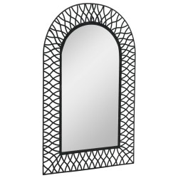 vidaXL Espejo de pared arqueado 50x80 cm negro
