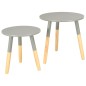vidaXL Mesitas auxiliares 2 unidades madera maciza de pino gris vidaXL Mesitas auxiliares 2 unidades madera maciza de pino gris