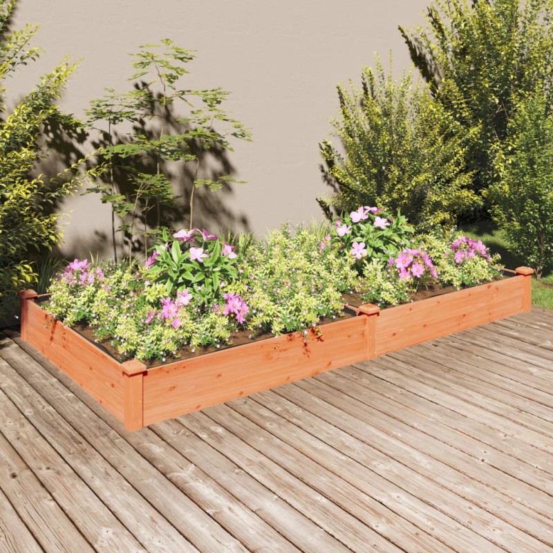 vidaXL Jardinera arriate con forro madera abeto marrón 240x120x25 cm vidaXL Jardinera arriate con forro madera abeto marrón 240x120x25 cm