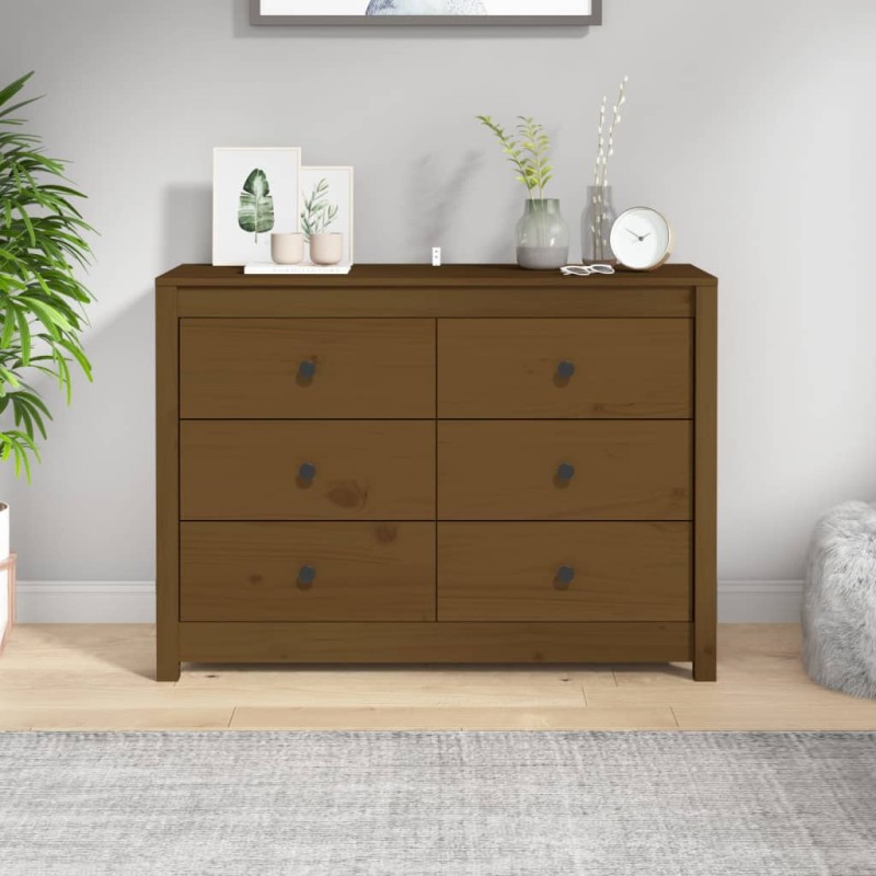 vidaXL Armario auxiliar madera maciza de pino marrón miel 100x40x72 cm vidaXL Armario auxiliar madera maciza de pino marrón miel 100x40x72 cm