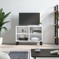 vidaXL Mueble de TV madera de ingeniería blanco brillo 69,5x30x50 cm