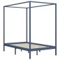vidaXL Estructura de cama con dosel madera maciza pino gris 120x200 cm vidaXL Estructura de cama con dosel madera maciza pino gris 120x200 cm