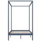 vidaXL Estructura de cama con dosel madera maciza pino gris 120x200 cm vidaXL Estructura de cama con dosel madera maciza pino gris 120x200 cm