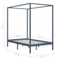 vidaXL Estructura de cama con dosel madera maciza pino gris 120x200 cm vidaXL Estructura de cama con dosel madera maciza pino gris 120x200 cm